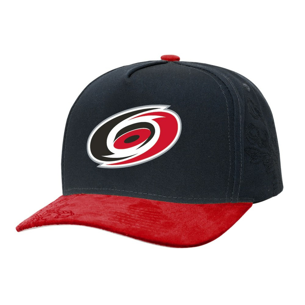 Carolina Hurricanes Mitchell & Ness May Flowers Pro Crown Adjustable Hat - Black/Red | US 202492203