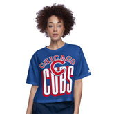 Chicago Cubs Starter Women's Play the Ball Boxy Cropped T-Shirt - Royal T-shirts