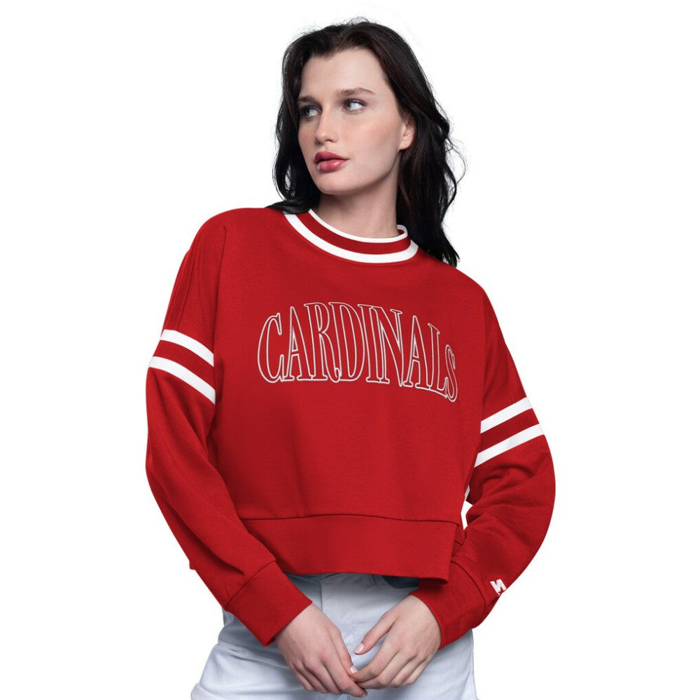 St. Louis Cardinals Starter Women's Power Play Cropped Pullover Sweatshirt - Red Pullover