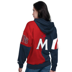 Minnesota Twins Starter Women's Curve Ball Full Zip Hoodie Sweatshirt - Navy/Red Hoodies