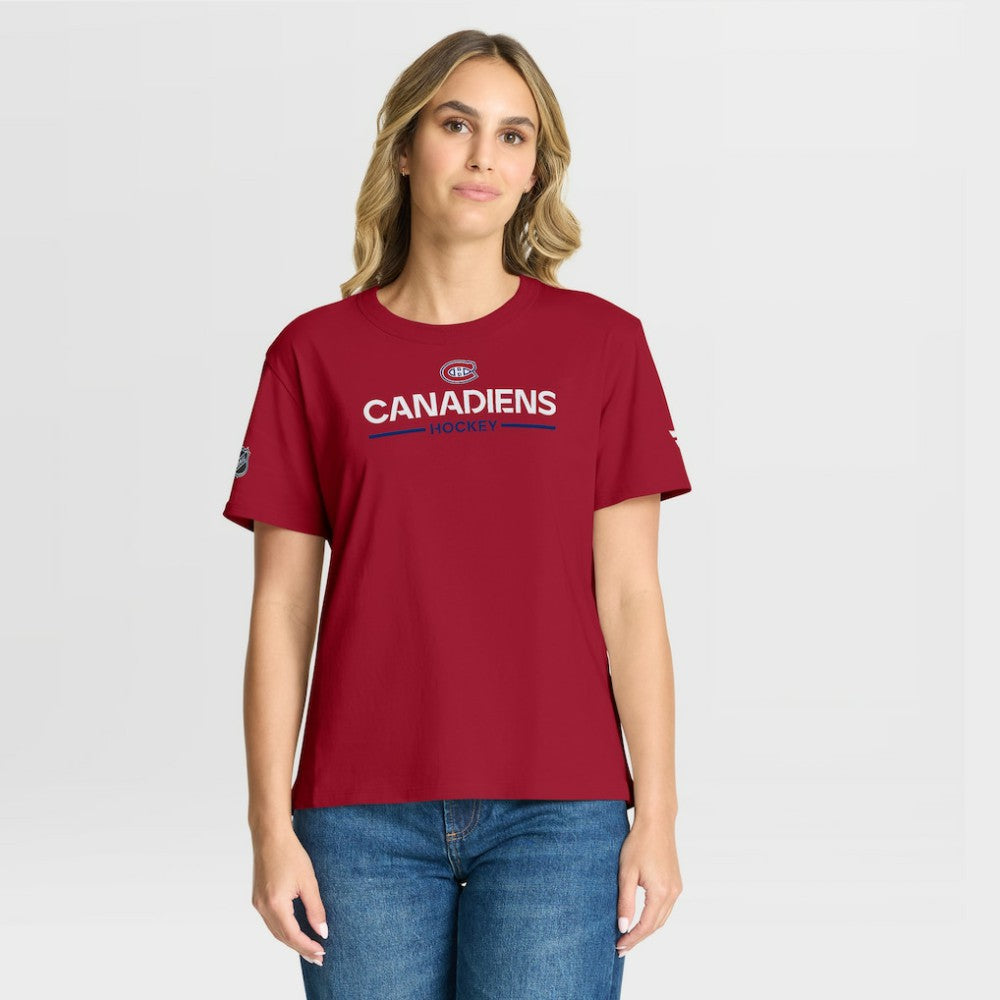 Montreal Canadiens Fanatics Women's Authentic Pro Primary T-Shirt - Red | US 202493073