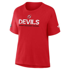 New Jersey Devils Fanatics Women's Authentic Pro Primary T-Shirt - Red | US 202493084