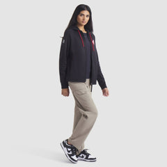Detroit Red Wings Fanatics Women's Authentic Pro Rink Raglan Full-Zip Hoodie - Black | US 202493238