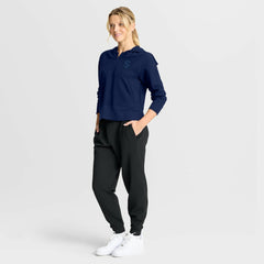 Seattle Kraken Fanatics Women's Authentic Pro Road Tri-Blend Quarter-Zip Hoodie - Deep Sea Blue | US 202493522