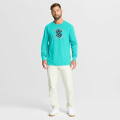 Seattle Kraken Fanatics Authentic Pro Property Of Practice Long Sleeve T-Shirt - Light Blue | US 202494521