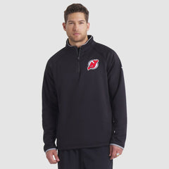 New Jersey Devils Fanatics Authentic Pro Rink Raglan Quarter-Zip Pullover - Black | US 202495199