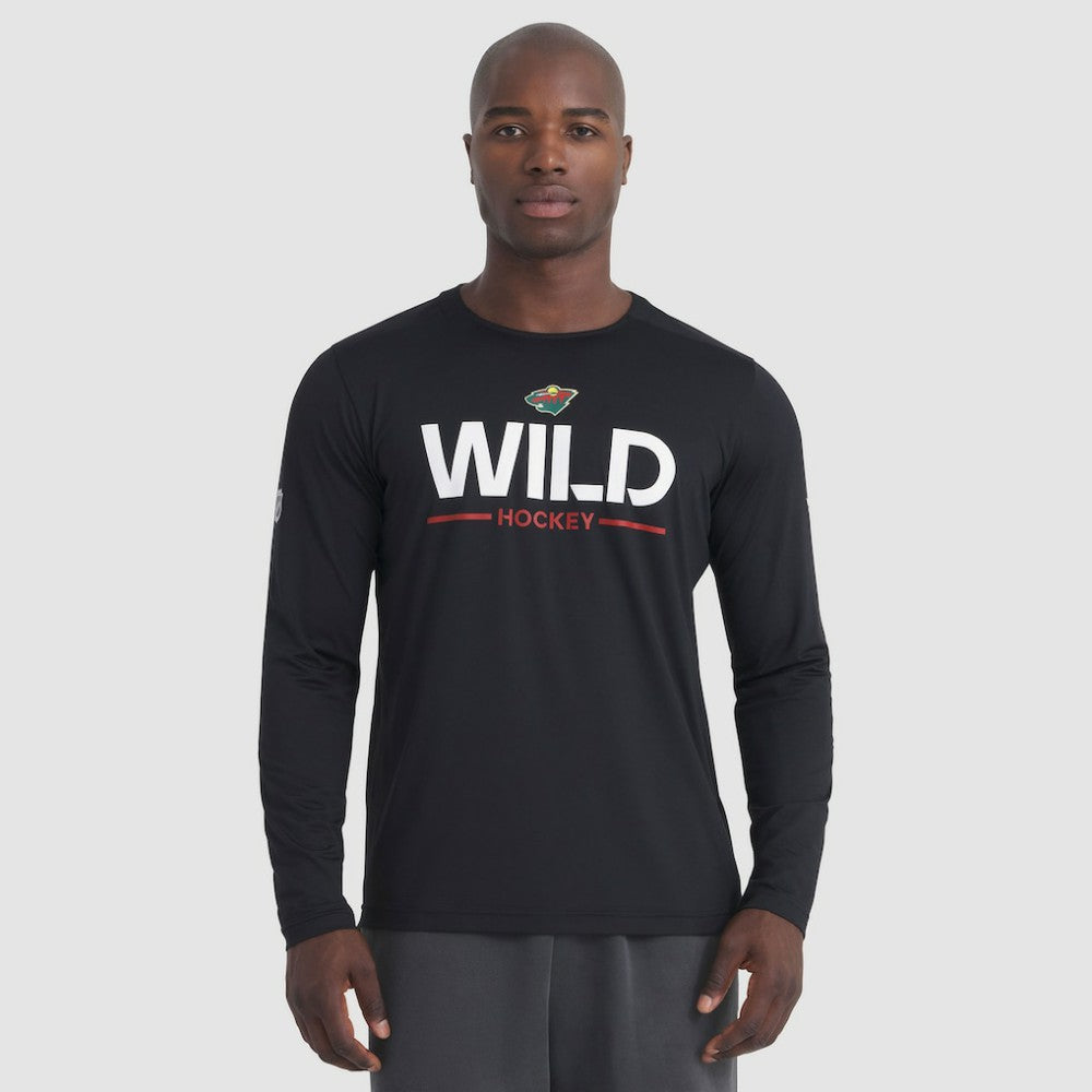 Minnesota Wild Fanatics Authentic Pro Rink Tech Long Sleeve T-Shirt - Black | US 202495531