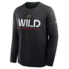 Minnesota Wild Fanatics Authentic Pro Rink Tech Long Sleeve T-Shirt - Black | US 202495531