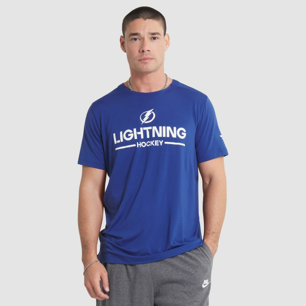 Tampa Bay Lightning Fanatics Authentic Pro Rink Tech T-Shirt - Blue | US 202495597