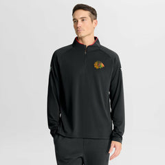 Chicago Blackhawks Fanatics Authentic Pro Rink Training Quarter-Zip Pullover - Black | US 202495640