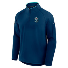 Seattle Kraken Fanatics Authentic Pro Rink Training Quarter-Zip Pullover - Deep Sea Blue | US 202495662