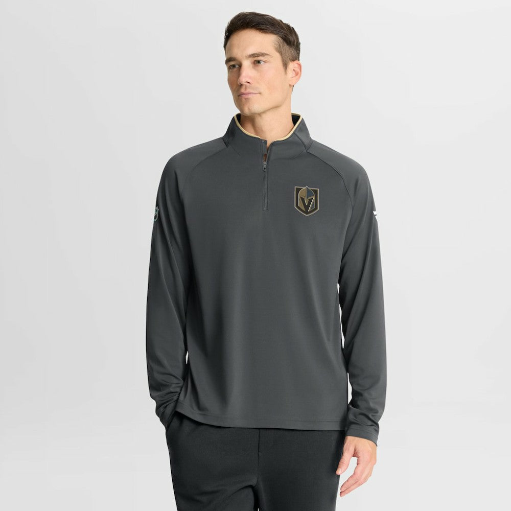 Vegas Golden Knights Fanatics Authentic Pro Rink Training Quarter-Zip Pullover - Gray | US 202495663