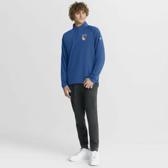 New York Rangers Fanatics Authentic Pro Rink Training Centennial Raglan Quarter-Zip Pullover - Blue | US 202495702