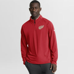 Detroit Red Wings Fanatics Authentic Pro Rink Training Centennial Raglan Quarter-Zip Pullover - Red | US 202495704