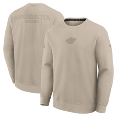 Minnesota Wild Fanatics Authentic Pro Road Tri-Blend Sweatshirt - Tan | US 202495755