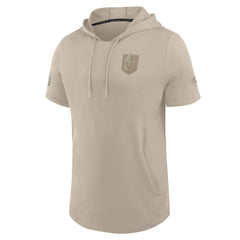 Vegas Golden Knights Fanatics Authentic Pro Road Short Sleeve Hoodie - Tan | US 202496129