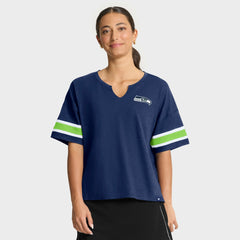 Seattle Seahawks Women's Redzone Curl Route T-Shirt - College Navy T-shirts