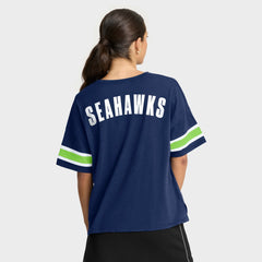 Seattle Seahawks Women's Redzone Curl Route T-Shirt - College Navy T-shirts