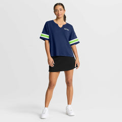 Seattle Seahawks Women's Redzone Curl Route T-Shirt - College Navy T-shirts