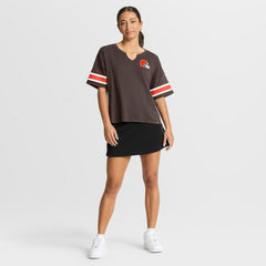 Cleveland Browns Women's Redzone Curl Route T-Shirt - Brown T-shirts