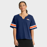 Denver Broncos Women's Redzone Curl Route T-Shirt - Navy T-shirts