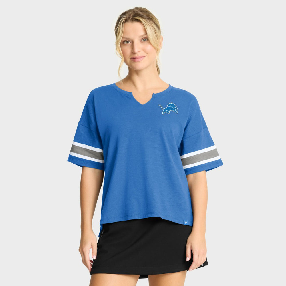 Detroit Lions Women's Redzone Curl Route T-Shirt - Blue T-shirts