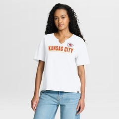 Kansas City Chiefs Women's Redzone Slub Boxy T-Shirt - White T-shirts