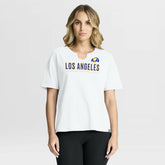 Los Angeles Rams Women's Redzone Slub Boxy T-Shirt - White T-shirts
