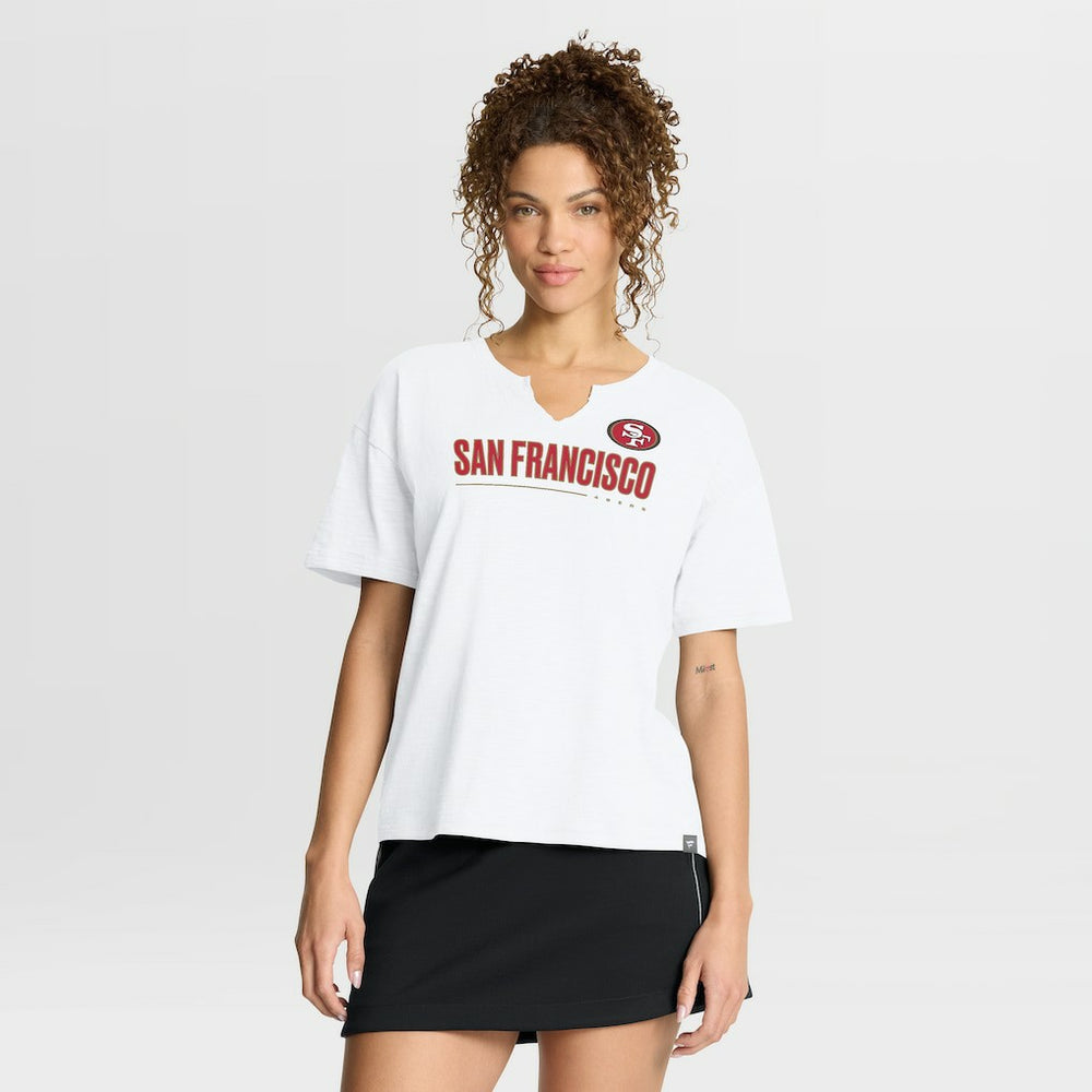 San Francisco 49ers Women's Redzone Slub Boxy T-Shirt - White T-shirts