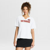 San Francisco 49ers Women's Redzone Slub Boxy T-Shirt - White T-shirts
