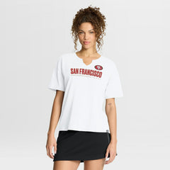 San Francisco 49ers Women's Redzone Slub Boxy T-Shirt - White T-shirts