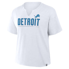 Detroit Lions Women's Redzone Slub Boxy T-Shirt - White T-shirts