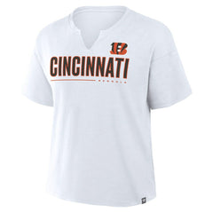 Cincinnati Bengals Women's Redzone Slub Boxy T-Shirt - White T-shirts