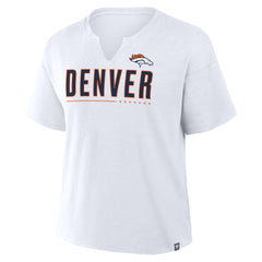Denver Broncos Women's Redzone Slub Boxy T-Shirt - White T-shirts