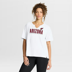 Arizona Cardinals Women's Redzone Slub Boxy T-Shirt - White T-shirts