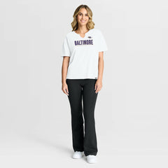 Baltimore Ravens Women's Redzone Slub Boxy T-Shirt - White T-shirts