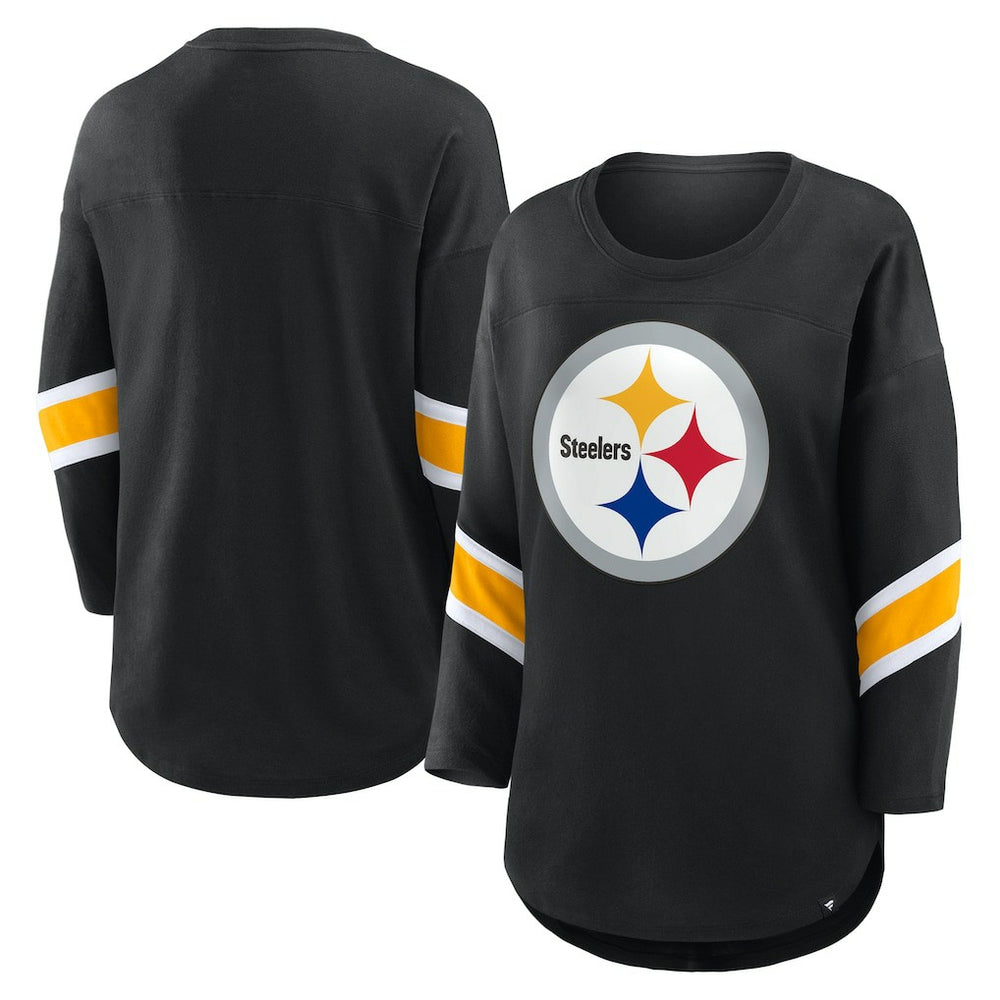 Pittsburgh Steelers Women's Redzone 3/4-Sleeve T-Shirt - Black T-shirts
