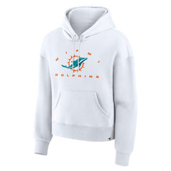 Miami Dolphins Women's Eligible Receiver Legacy Pullover Hoodie - White Hoodies