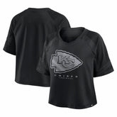 Kansas City Chiefs Women's Oversized Raglan V-Neck Blackout Fashion Jersey