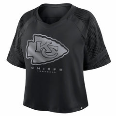Kansas City Chiefs Women's Oversized Raglan V-Neck Blackout Fashion Jersey