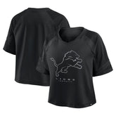 Detroit Lions Women's Oversized Raglan V-Neck Blackout Fashion Jersey