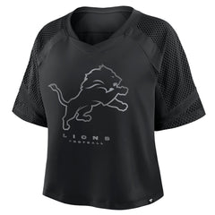 Detroit Lions Women's Oversized Raglan V-Neck Blackout Fashion Jersey