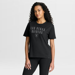 Las Vegas Raiders Women's Blackout Kneel Down Legacy T-Shirt - Black T-shirts