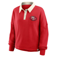 San Francisco 49ers Women's Oversized Hometown Premium Thermal Long Sleeve Shirt - Scarlet