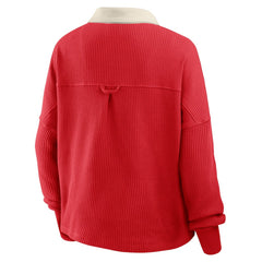 San Francisco 49ers Women's Oversized Hometown Premium Thermal Long Sleeve Shirt - Scarlet