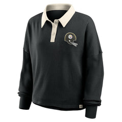Pittsburgh Steelers Women's Oversized Hometown Premium Thermal Long Sleeve Shirt - Black