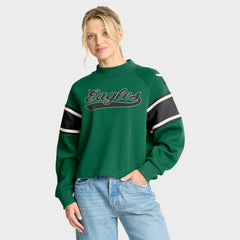 Philadelphia Eagles Oversized Hometown Toss Sweep Mock Neck Pullover - Kelly Green Pullover