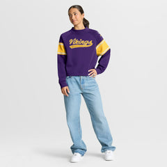 Minnesota Vikings Oversized Hometown Toss Sweep Mock Neck Pullover - Purple Pullover