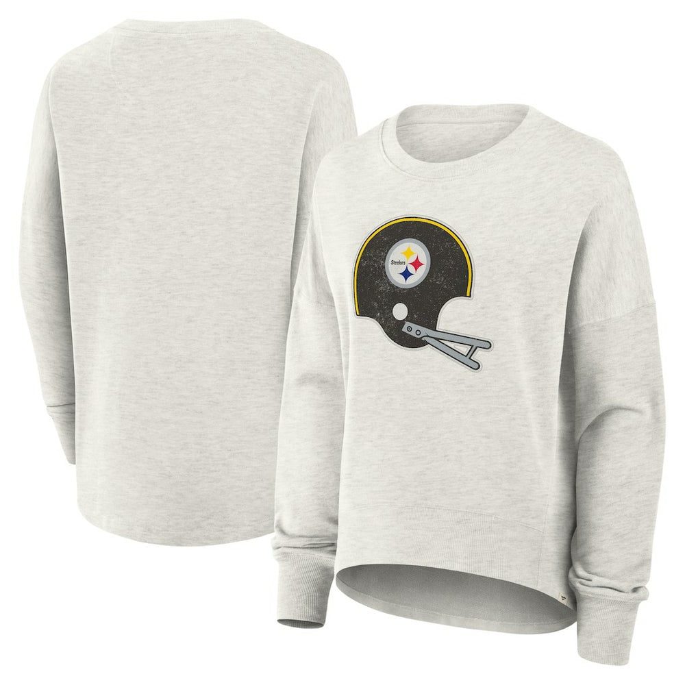Pittsburgh Steelers Women's Oversized Hometown Pullover Sweatshirt - Heather Gray Pullover
