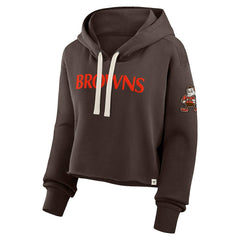 Cleveland Browns Women's Oversized Hometown Heritage Cropped Hoodie - Brown Hoodies
